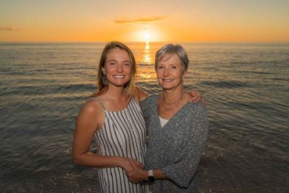 Couples sunset beach portrait, Gulf Coast Florida