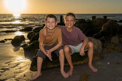Beach portrait session at sunset, Naples Florida